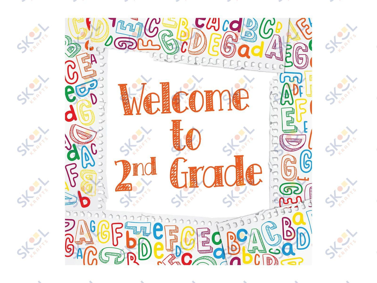 ABC notebook paper square welcome sign (24x18-inch)