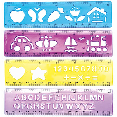 Stencil Shape Ruler 4/pk