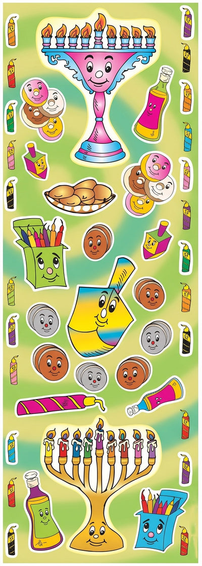 Smiley Chanukah Stickers 6/pk