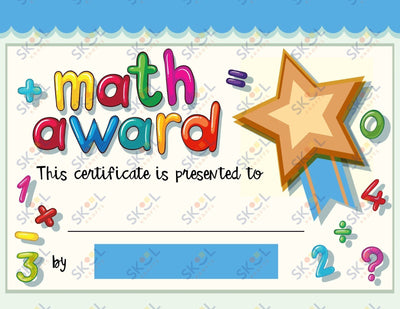 Awards - Math Award 12 Pack (11x8.5)