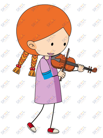 Girl playing music mascot 24x28