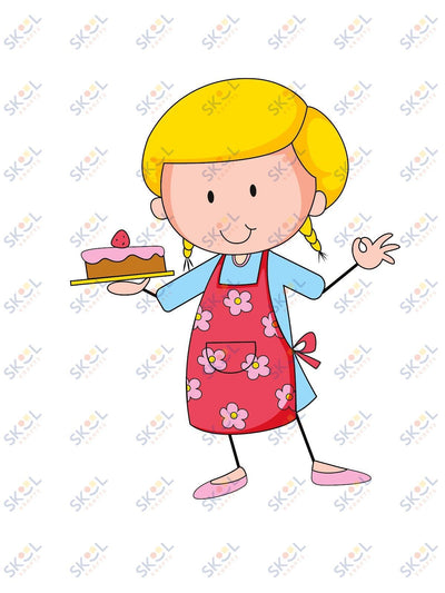 Girl baker mascot 24x28