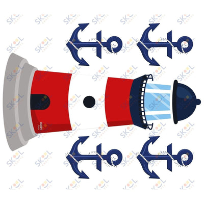 Sail into - Lighthouse and anchors 24x28