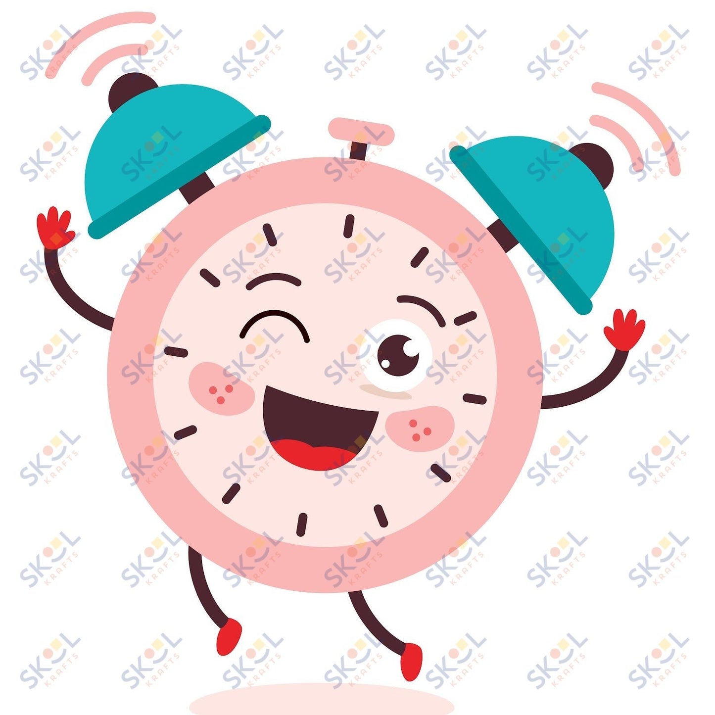 Pink happy clock CENTERPIECE