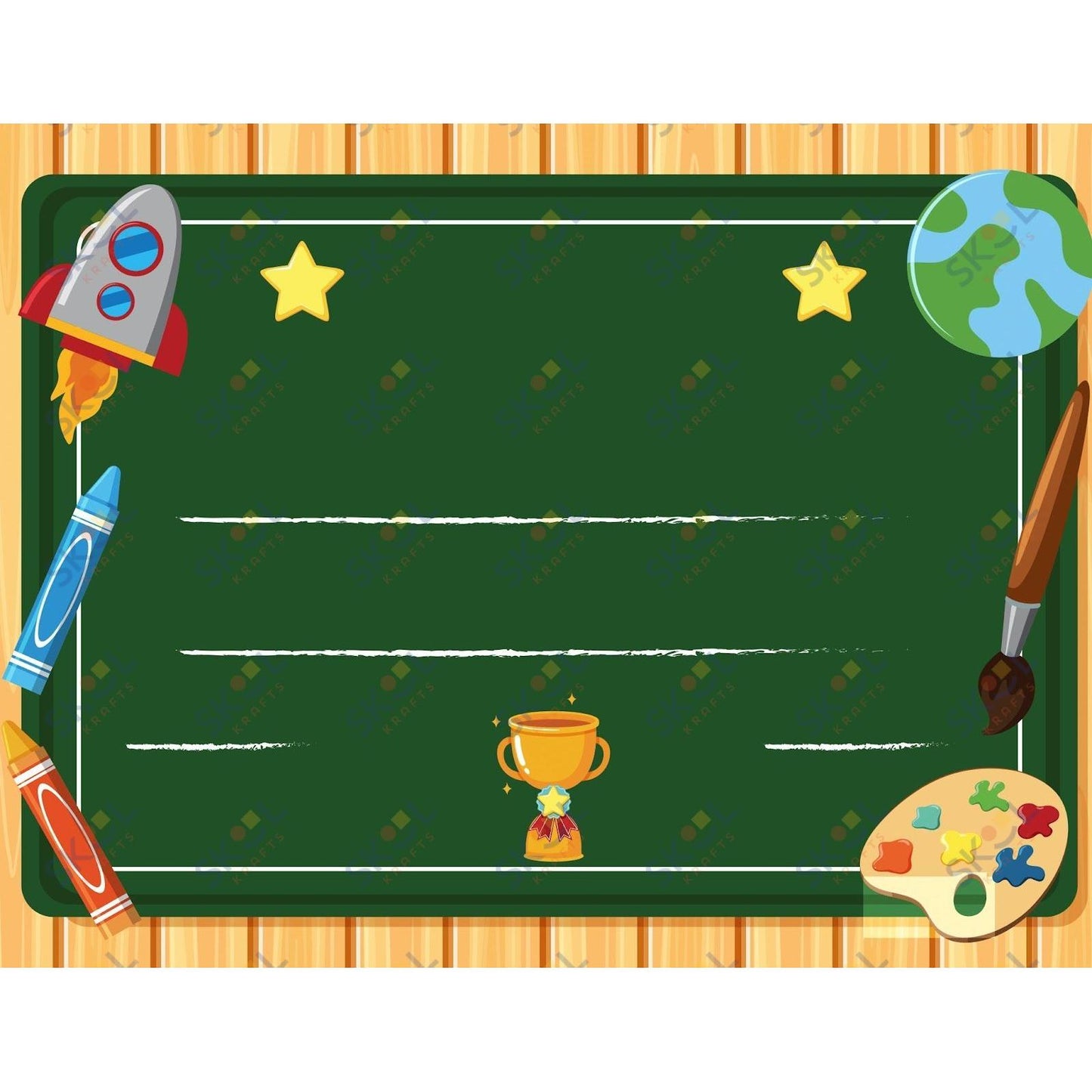 Awards - blank blackboard - wood bg 12 Pack (11x8.5)