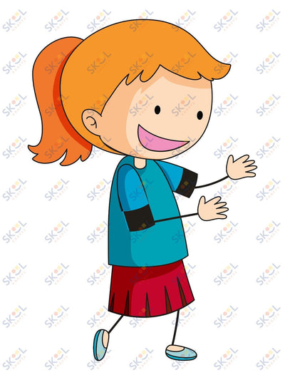 Girl walking mascot 24x28