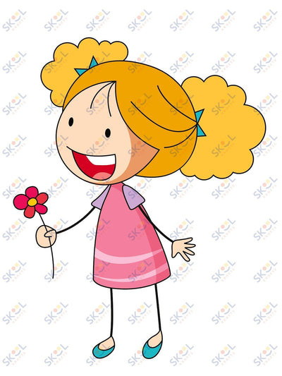 Girl flower mascot 24x28