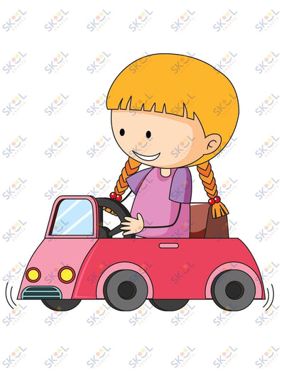 Girl in car mascot 24x28