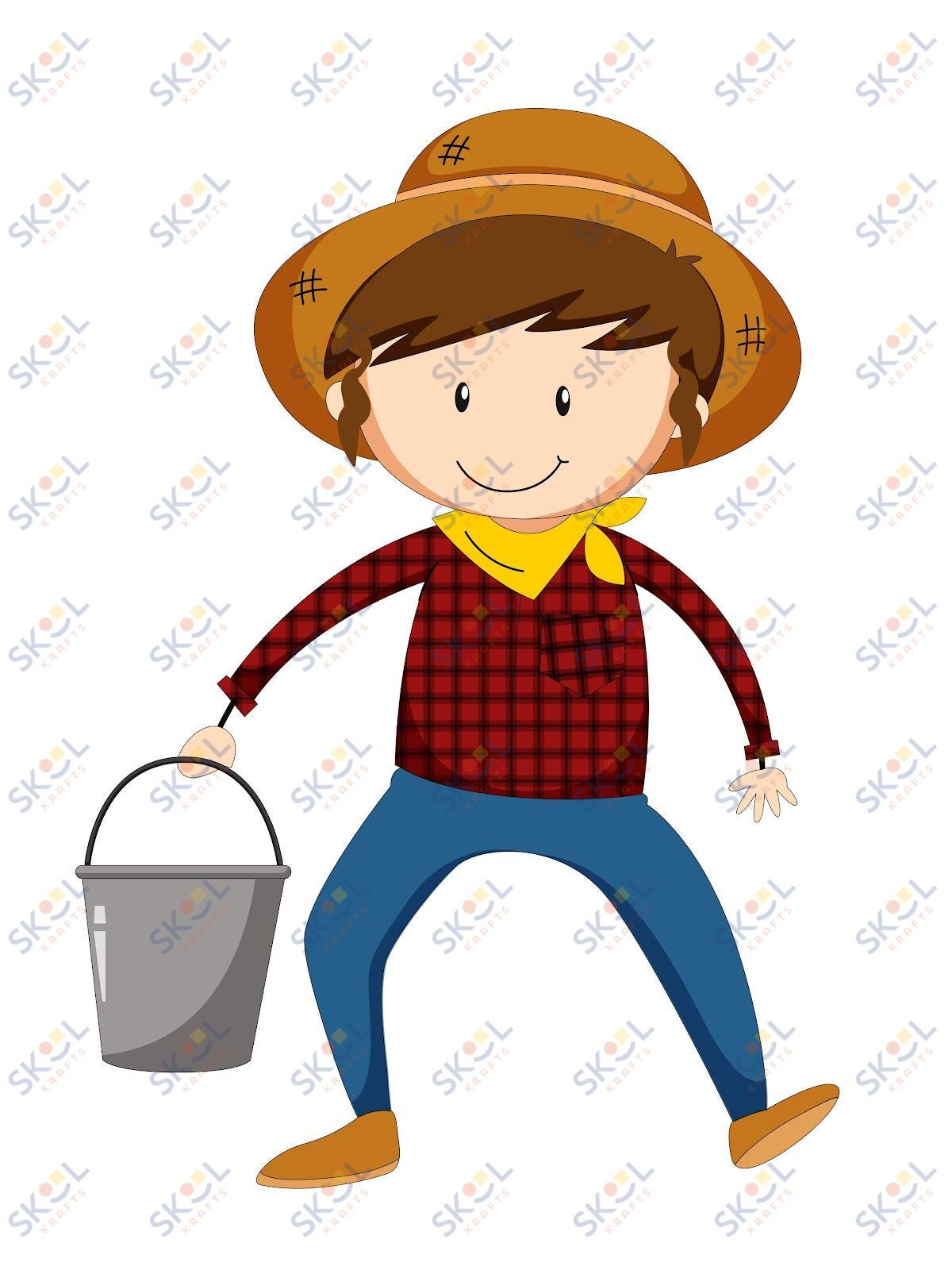 Boy farmer mascot 24x28