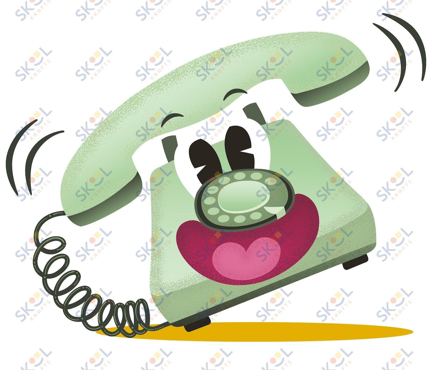 cartoon vintage phone centerpiece 24x28