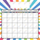 rainbow strips english calendar 24x24
