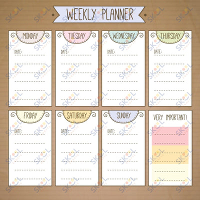 brown square weekly planner 11x11