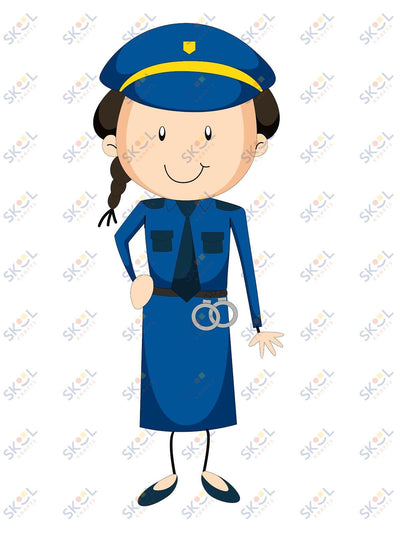 Girl police mascot 24x28