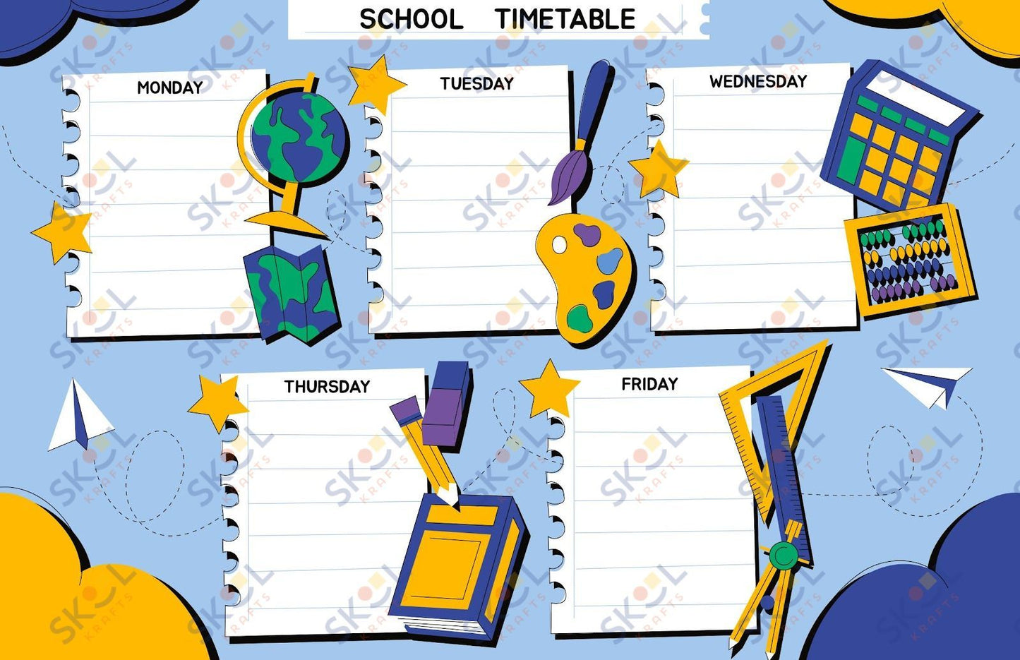 blue school timetable 17 x 11