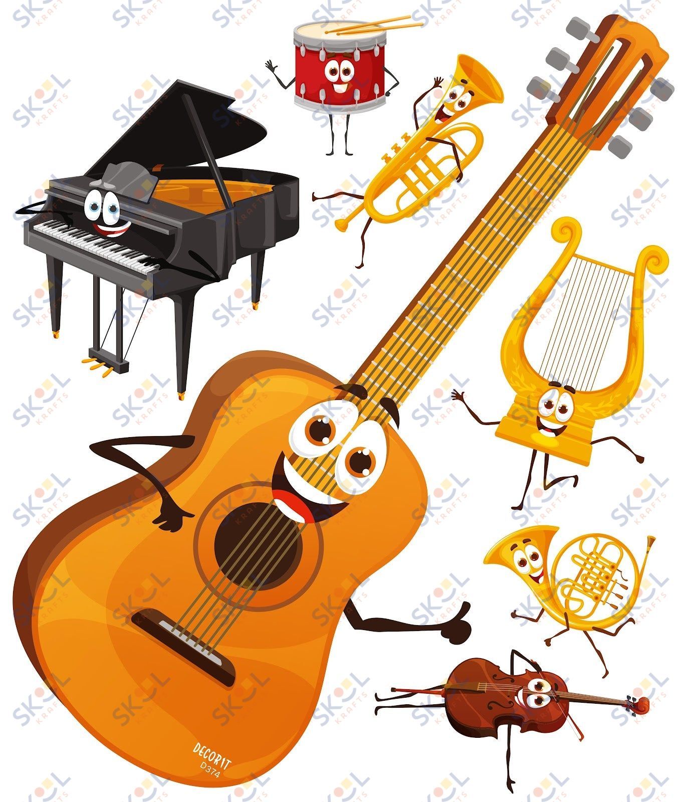 Cartoon music instruments CENTERPIECE 24x28