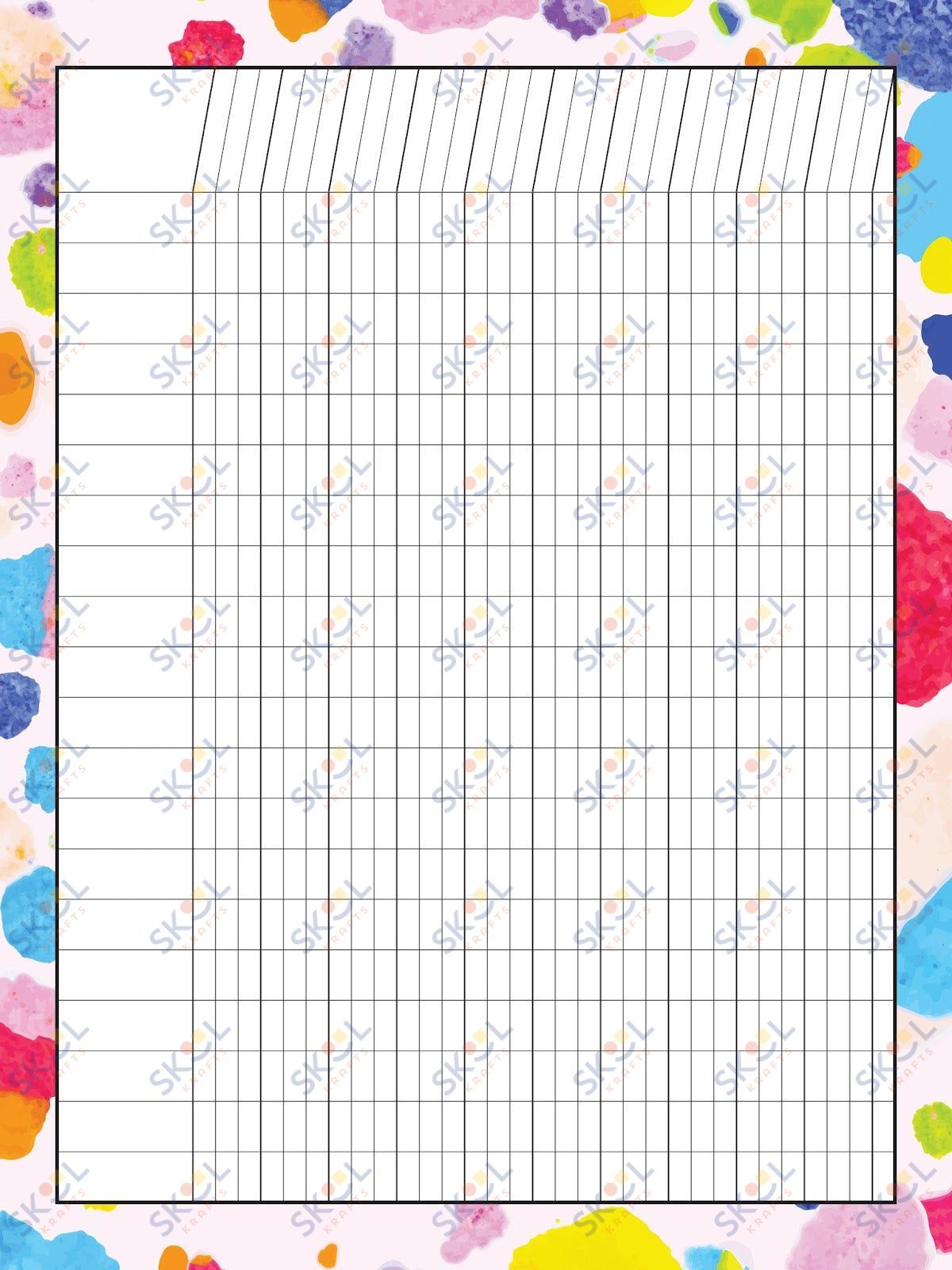 Class Incentive Charts - watercolor splotches (18x24-inch)