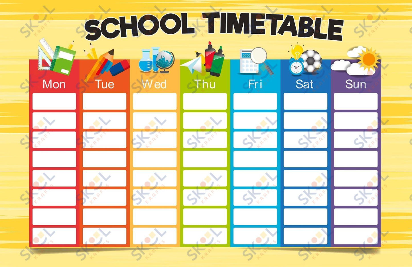 yellow school timetable 17x11