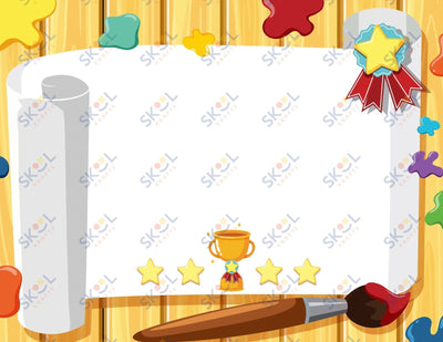 Awards - blank rolled poster - paint splatters on wooden bg 12 Pack (11x8.5)