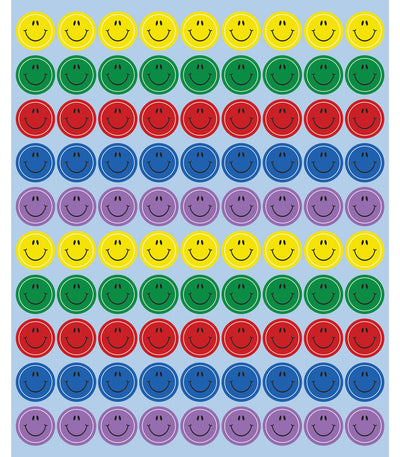 smiley Stickers 3/8" 810/pk
