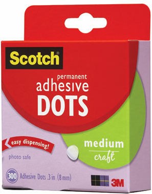 Medium Adhesive Glue Dots 300/pk 8mm
