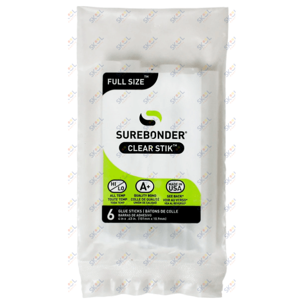 Clear Hot Glue Sticks For High & Low Temperatures, Full Size 4" - 6 Pack