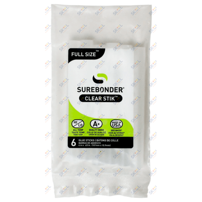 Clear Hot Glue Sticks For High & Low Temperatures, Full Size 4" - 6 Pack