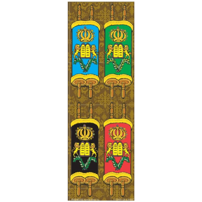 Stickers Colored Torah 4 on a Sheet (25 Sheets)