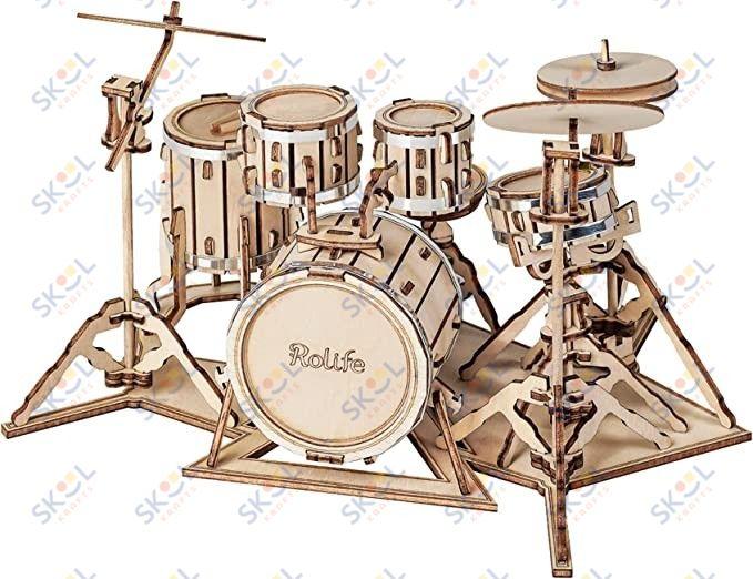 3D Wooden Puzzle Drum Kit