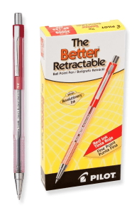 Pilot Better Retractable Fine Pen Red 12/pk