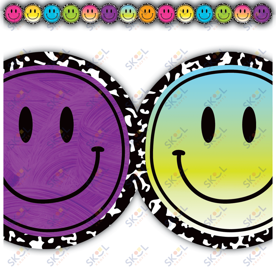 Smiley Face Die Cut Border 12pcs