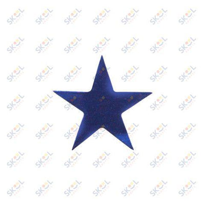 Blue Foil Star Stickers 1/2" 250/pk