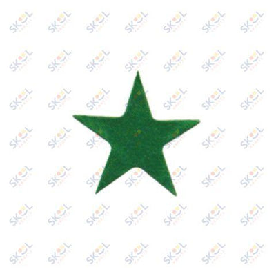 Green Foil Star Stickers 1/2" 250/pk