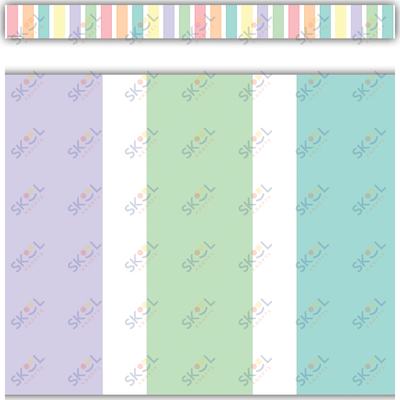 Pastel Pop Stripes Straight Border Trim 3'' x 35'' 12/pk