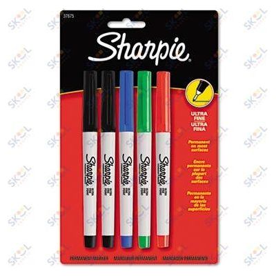 Perm.Marker, Ex.Fine Tip, Assor. Colors 5/pcs