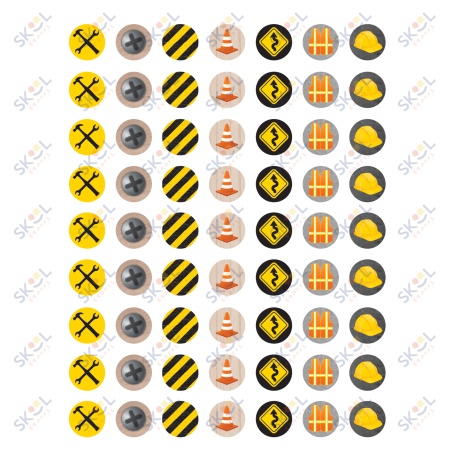 Under Construction Mini Stickers 1/2" 378/pk