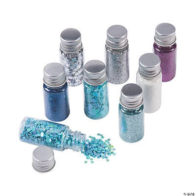 Winter Glitter Assortment in Jars 5oz 8/pk