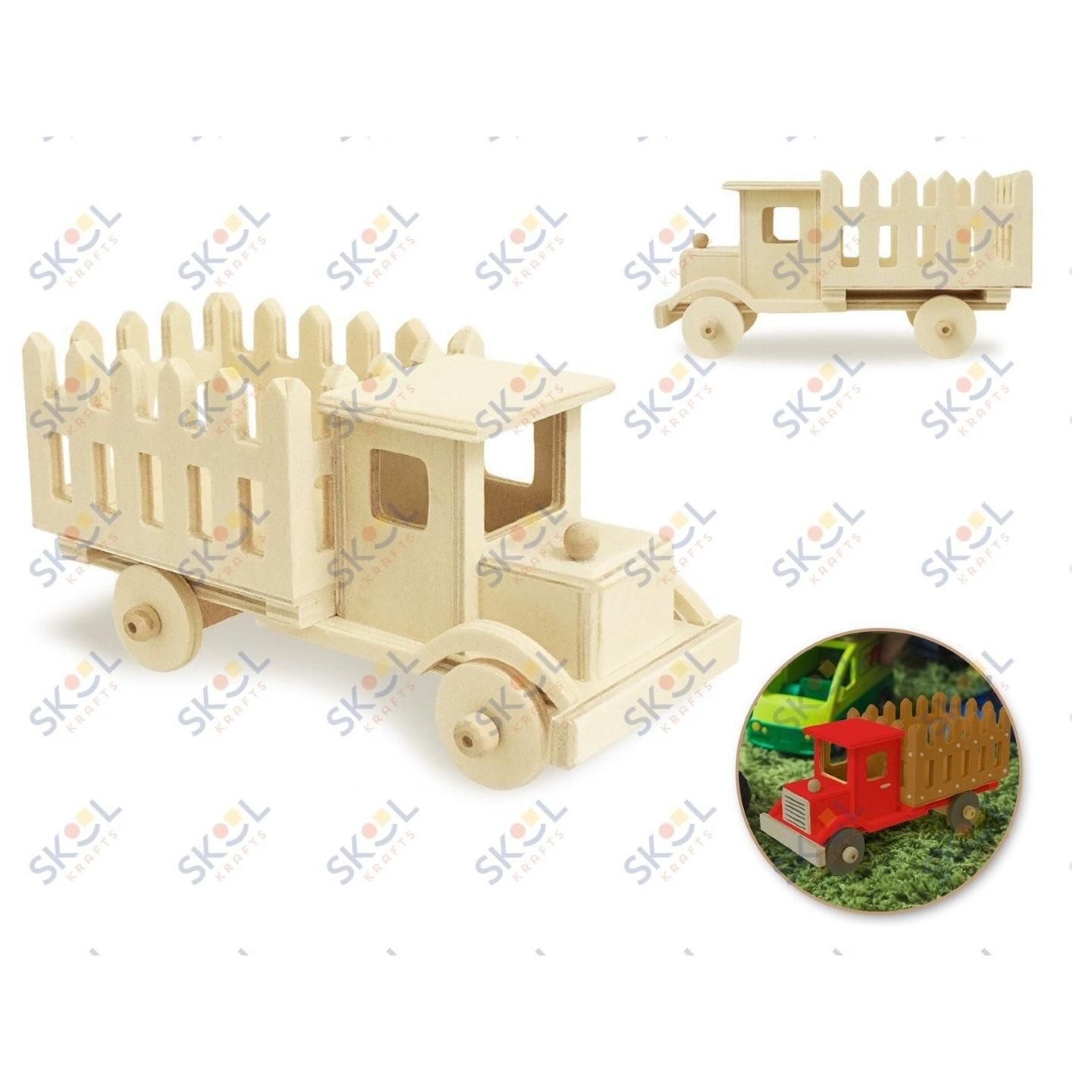 Wood Craft DIY Hay Truck 6 1/4" x 3.15"