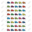 Stickers Cars colorful 25/sheets