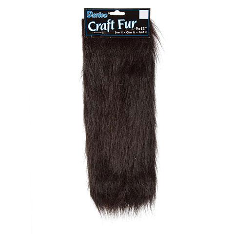 9 x 12 inch Black Craft Fur - Long Pile