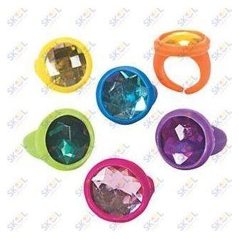 Rubber Jewel Rings 12/pk