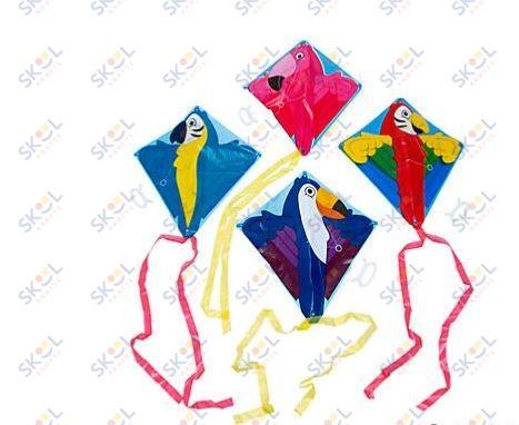 Tropical Bird Kites with Tail 12/pk