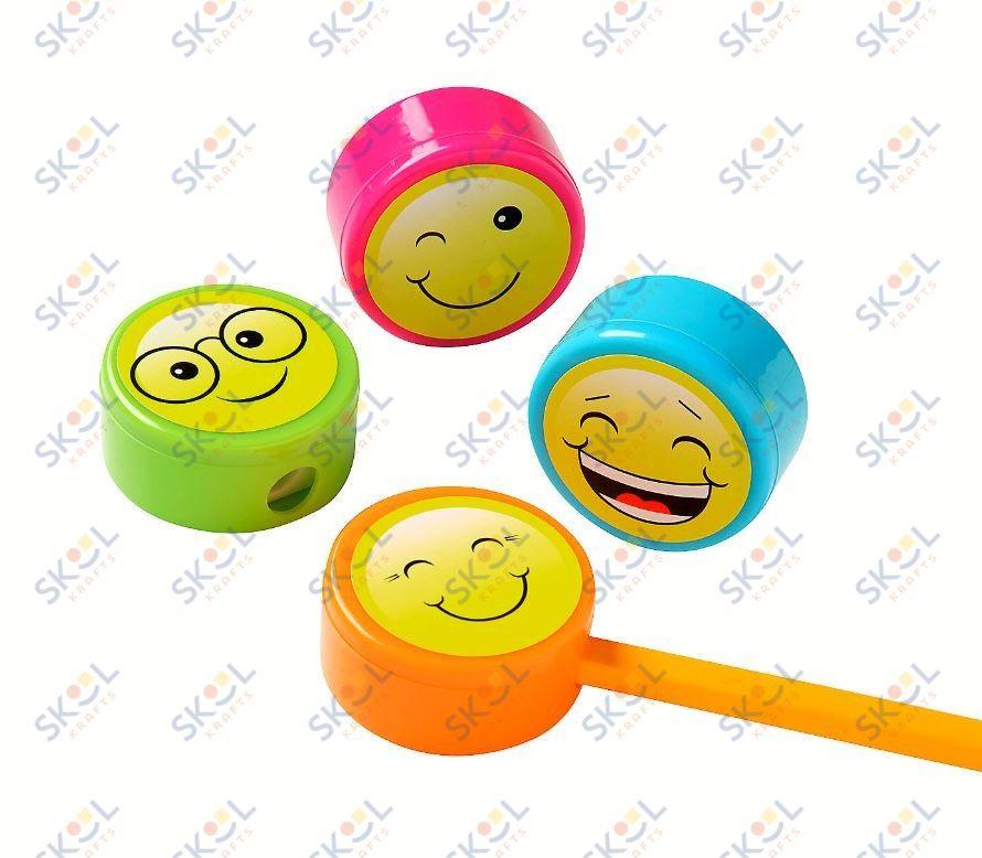 Smile Face Pencil Sharpener 12/pk