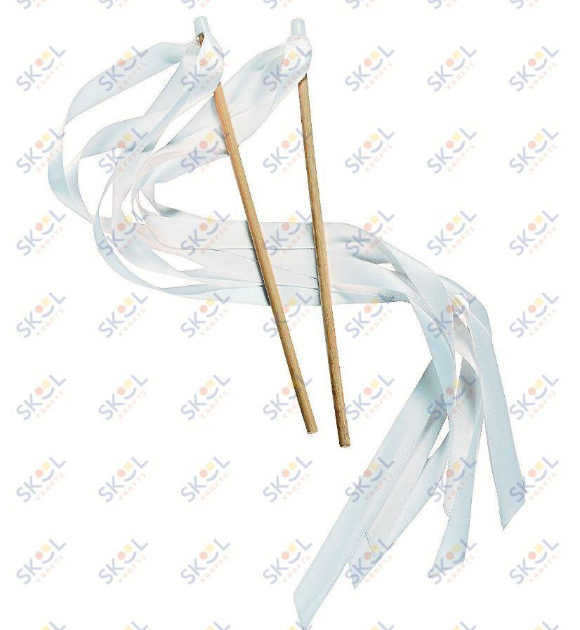 White Ribbon Wands 24/pk