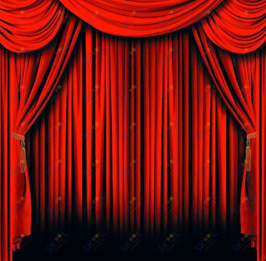 Plastic Red Curtain Background Banner 6 ft. x 6 ft.