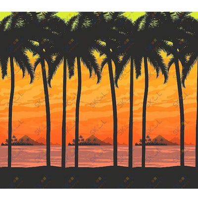 Island luau Sunset Scene Banner 30 ft. x 8 ft.