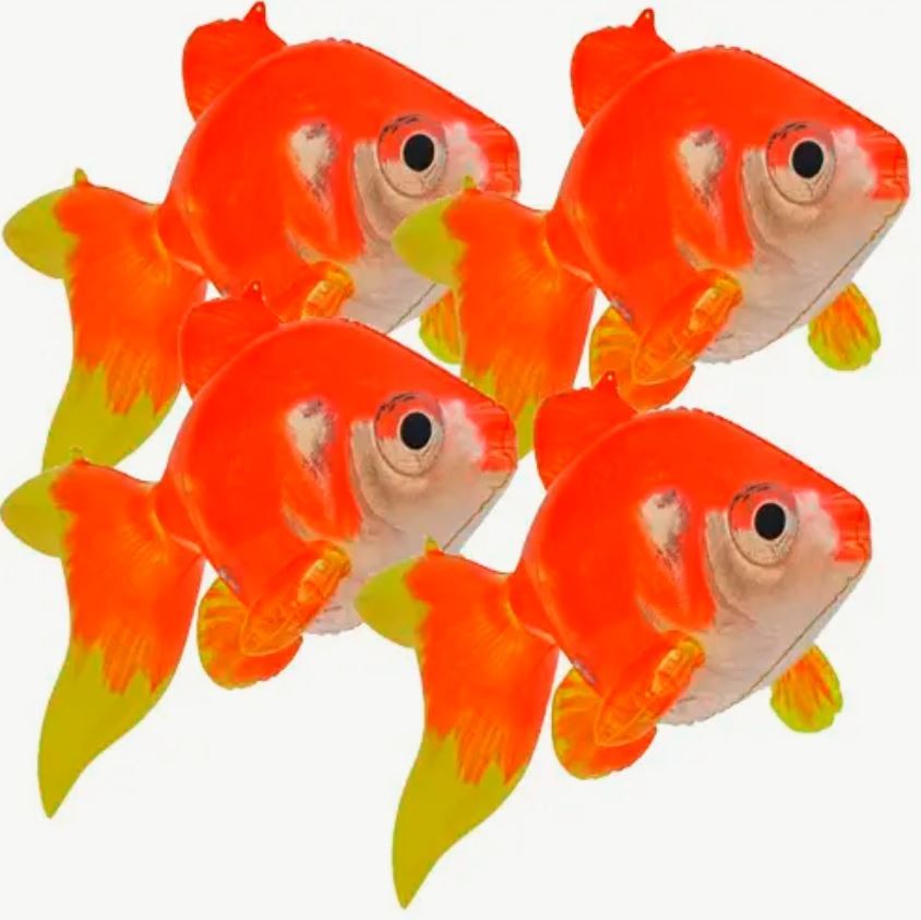 Inflatable Gold Fish 4/pk 17″ x 12″ x 4″