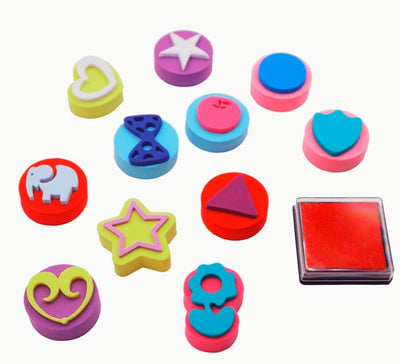 Foam Stamps Assorted Shapes 12/pk