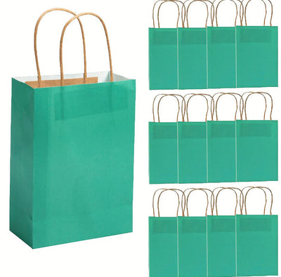 Paper Gift Bags 12/pk 6 1/2" x 3 1/4" x 9" Green