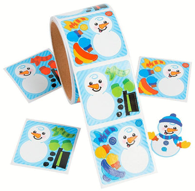 Dress a Snowman Sticker Roll 50 Stickers/ Roll