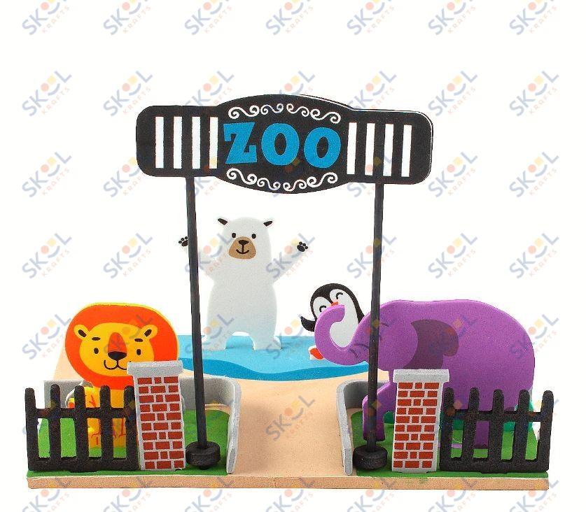 Zoo Scene Craft Kit 3D 12/pk 7" x 5" x 4.75"